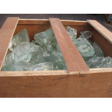 Green glass rock for outdoor and indoor decorative